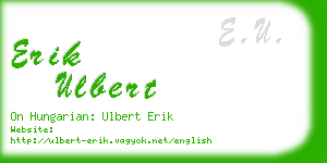 erik ulbert business card